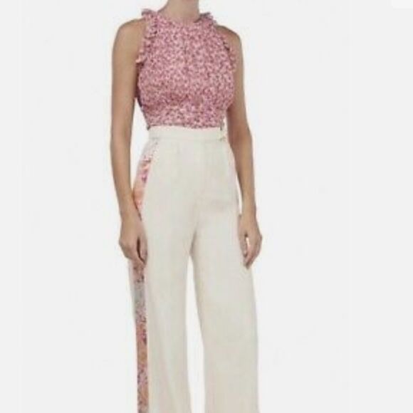 Amur Caelynn Floral Smocked Ruffle Cross Back Top .Size XL - Picture 3 of 16